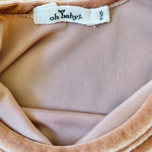 Cute Baby Girl Oh Baby velvet onesie and skirt 0-6mo - Picture 2 of 5